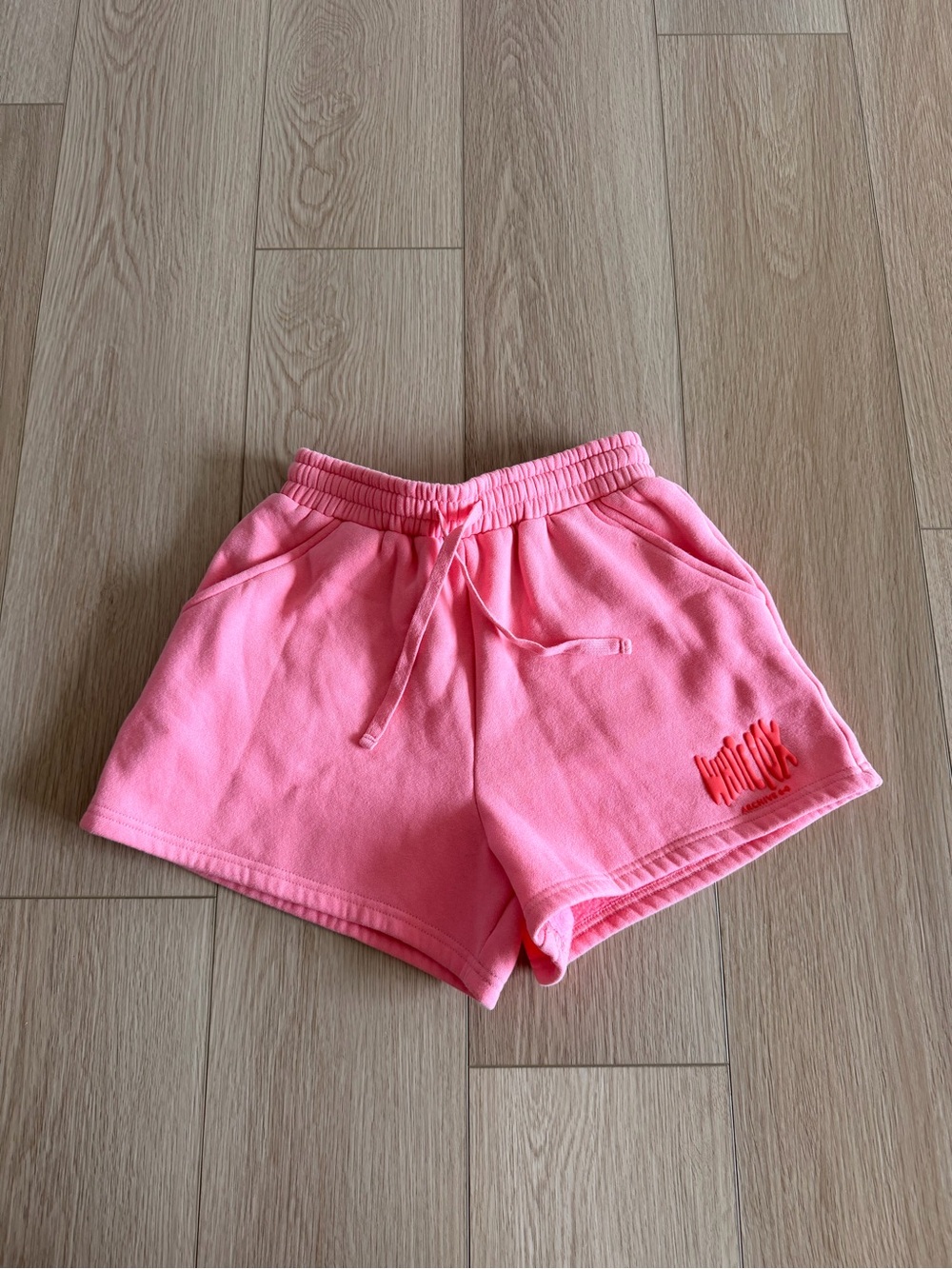 White Fox Boutique Coral Pink Drawstring Athletic Shorts